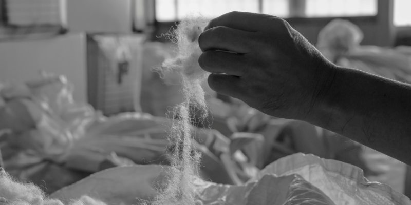 Japanese craftsman creating embroidery with patented highly precise techniques in Japan